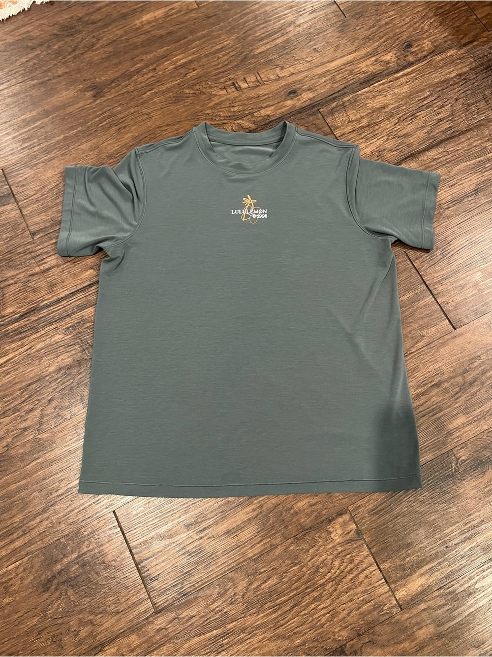 lululemon athletica Olive Green Crewneck Logo Tee